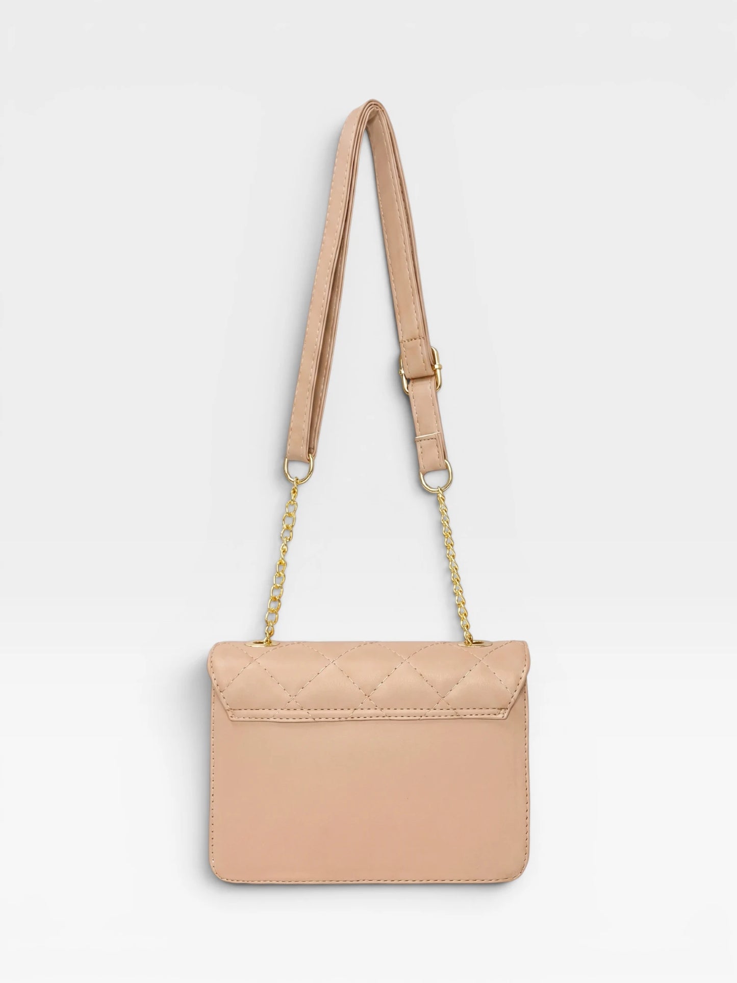 Bolso Bandolera Manos Libres Estructurado - Nude, Dorado, Plateado, Negro y Rojo (Sanz)
