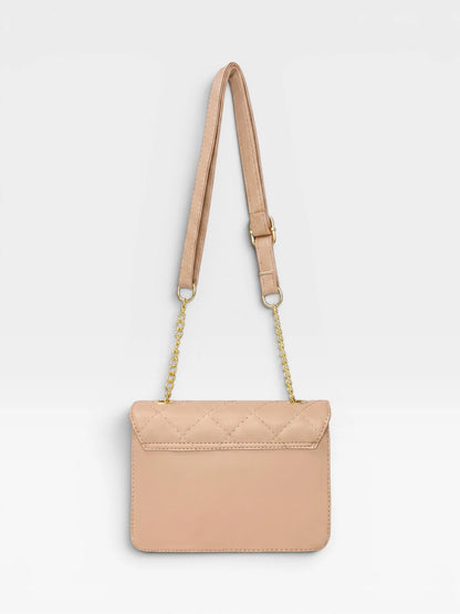 Bolso Bandolera Manos Libres Estructurado - Nude, Dorado, Plateado, Negro y Rojo (Sanz)