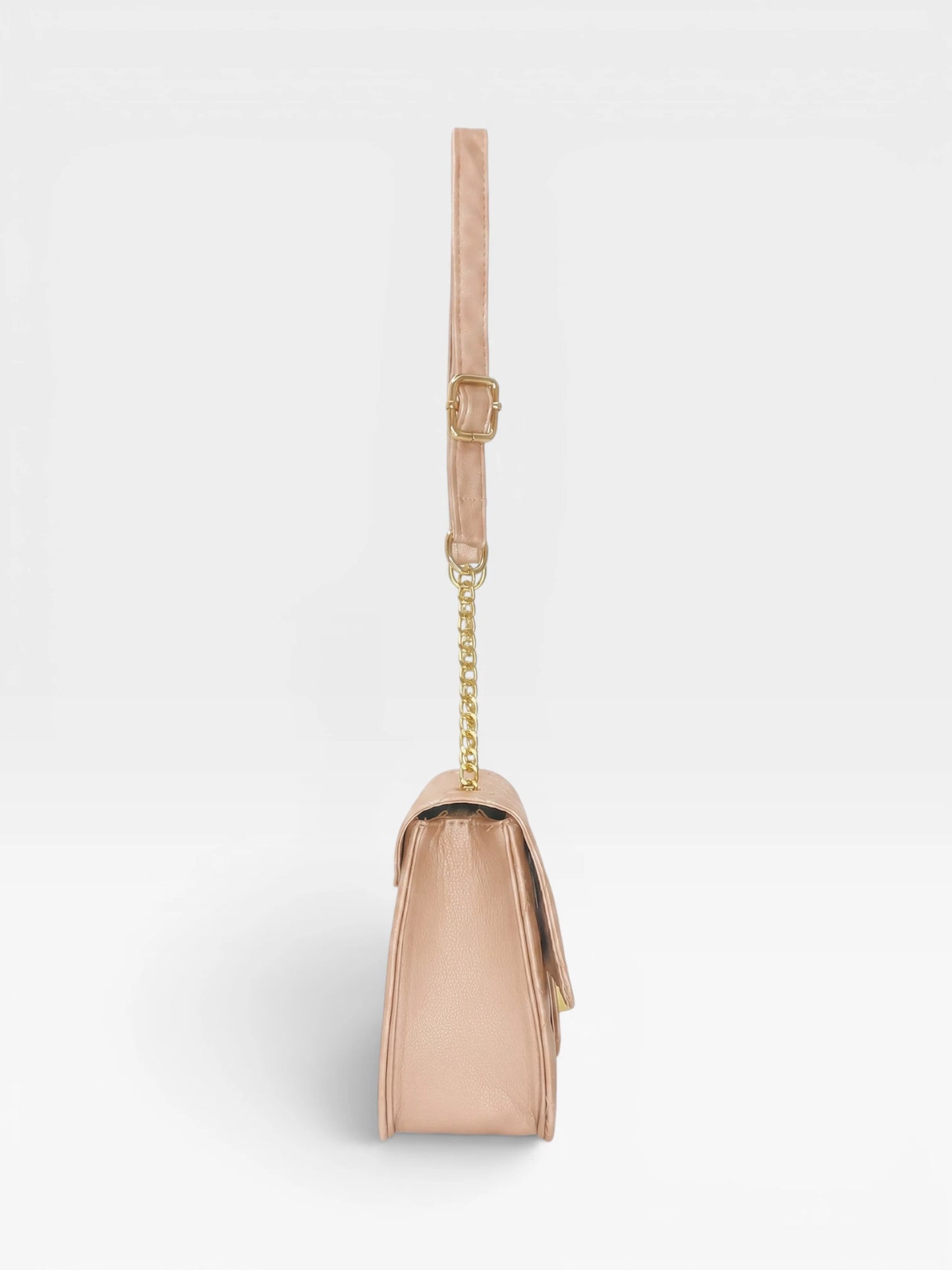 Bolso Bandolera Manos Libres Estructurado - Nude, Dorado, Plateado, Negro y Rojo (Sanz)