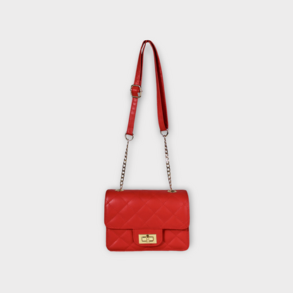 Bolso Sanz en Dorado, Negro y Rojo