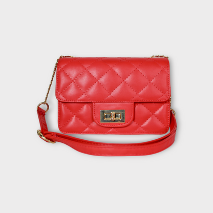 Bolso Sanz en Dorado, Negro y Rojo