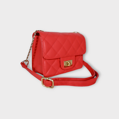 Bolso Sanz en Dorado, Negro y Rojo