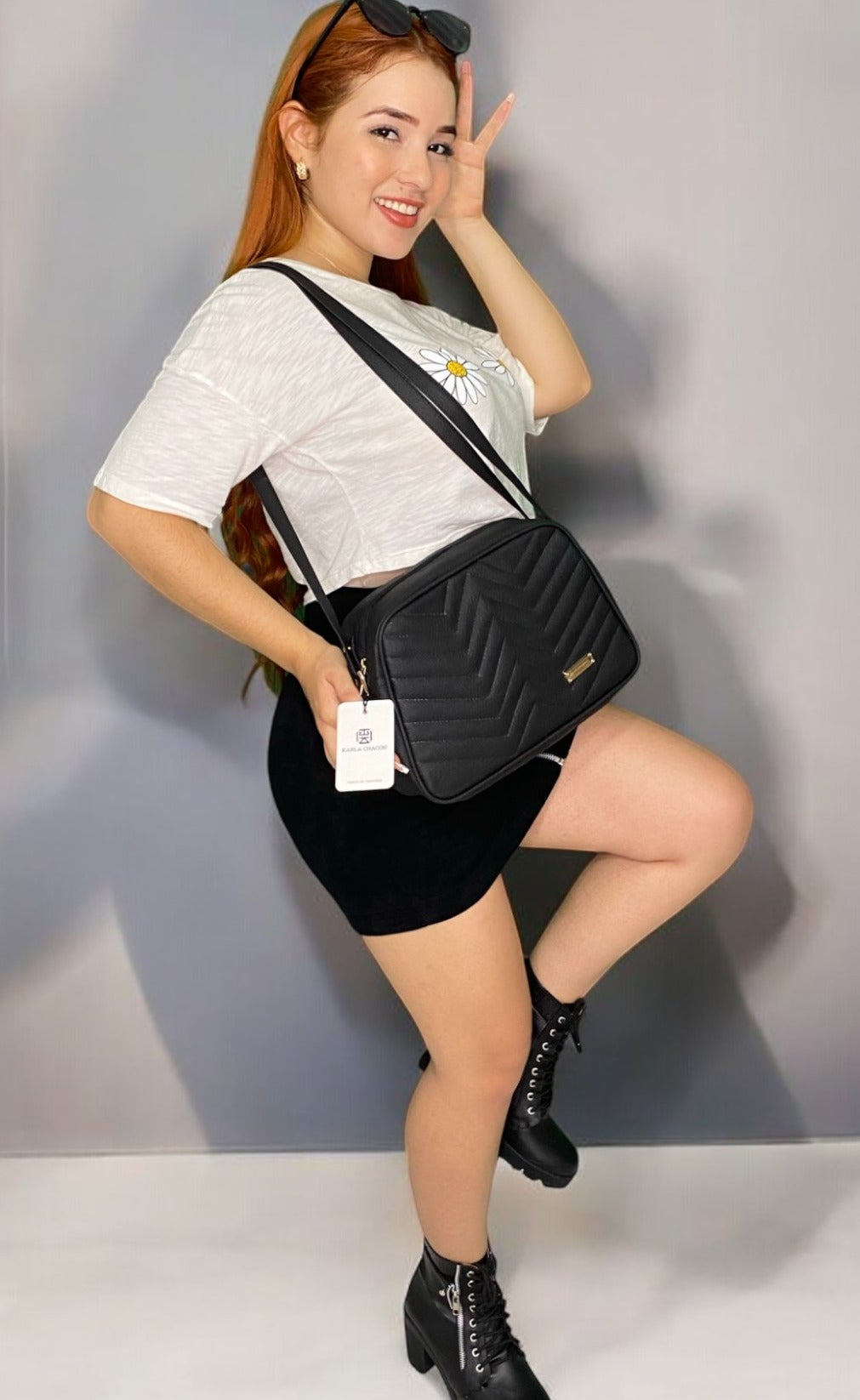 Bolso Tini Negro Con Correa Ajustable