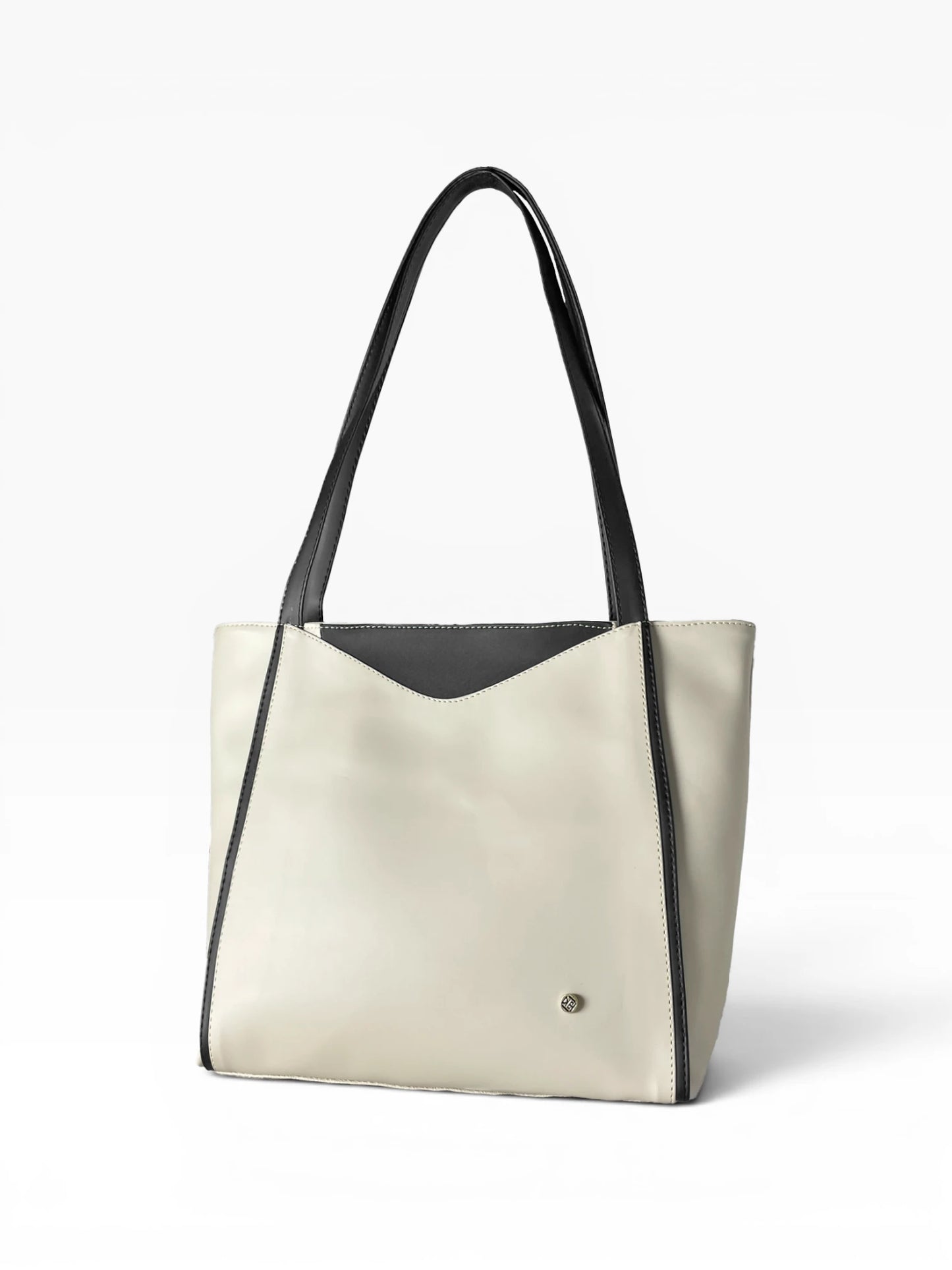 Bolso Cartera Tote Grande con cosmetiquera - Vinotinto, Negro y Beige (Vero)