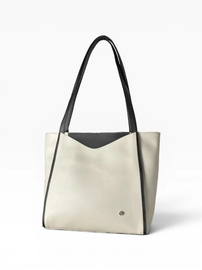 Bolso Cartera Tote Grande con cosmetiquera - Vinotinto, Negro y Beige (Vero)