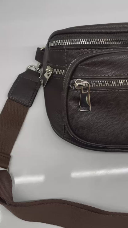 Canguro Bolso Riñonera Negro y Café (Sara)