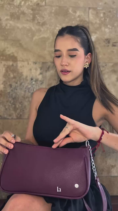 Bolso de Hombro Plateado y Negro (Romy)