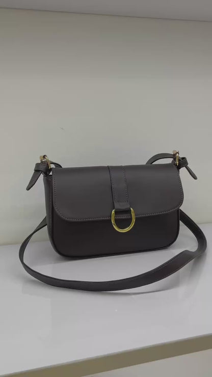Bandolera Crossbody con Argolla Dorada — Frida