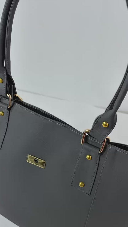 Cartera Tote Mila con Monedero - Negro, Gris, Beige y Azul