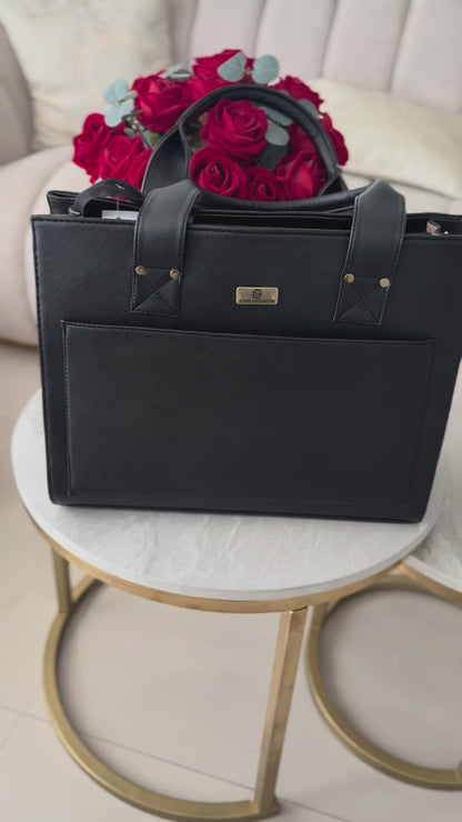 Bolso Maletín Ejecutivo Para portatil Mona Negro y Beige + Envío Gratis