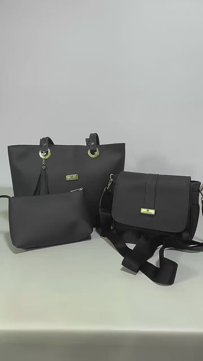 Set de tres piezas Combo Tote Gady + Manos libres Gady + Monedero