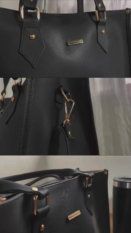 Bolso Cloe Negro con Monedero y Correa Ajustable