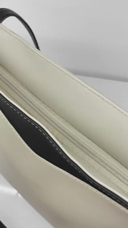Bolso Cartera Tote Grande con cosmetiquera - Vinotinto, Negro y Beige (Vero)