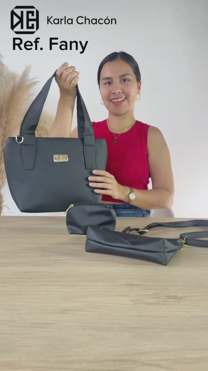 Set de Bolsos Fany, Tote, Bandolera y Monedero