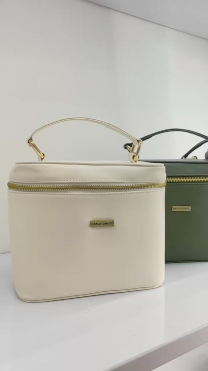 Bolso Doble Función Box Estructurado - Negro, Crema, Verde Oliva (Diva)