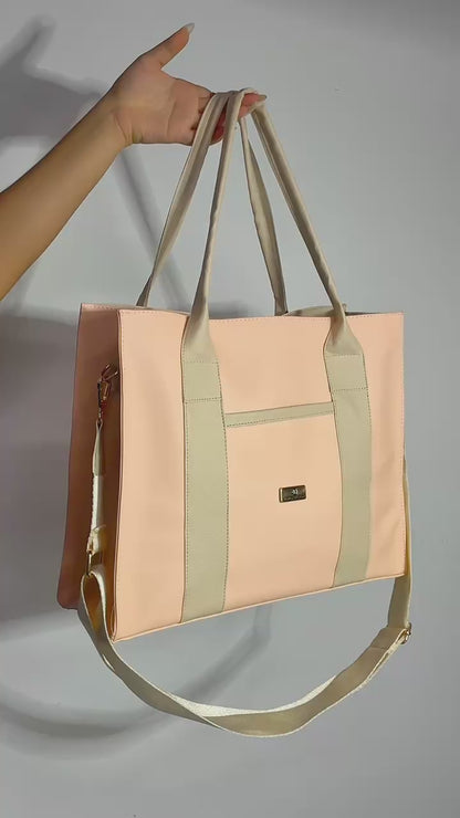 Shopper Laura Rosa, Negro y Miel + Envío Gratis