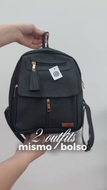 Morral Pequeño Fabi - Negro y Beige